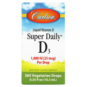 Thực phẩm chức năng Carlson Super Daily D3 25 mcg (1.000 IU) 0.35 fl oz (10.3 ml) 088395012709