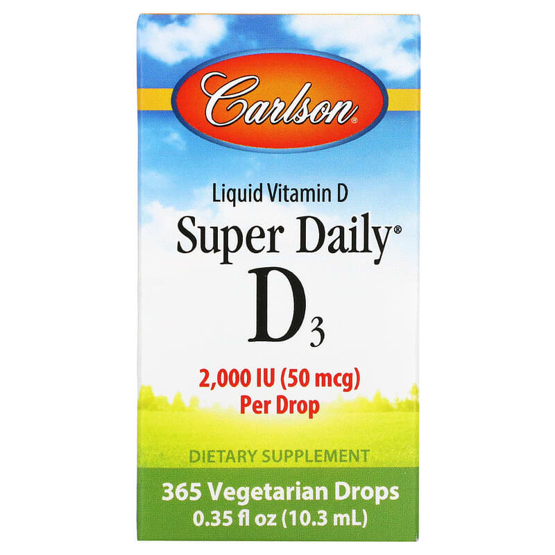 Carlson Super Daily D3 50 mcg (2.000 IU) 0.35 fl oz (10.3 ml) 8 Thực phẩm chức năng Carlson Super Daily D3 50 mcg (2.000 IU) 0.35 fl oz (10.3 ml) 088395012808