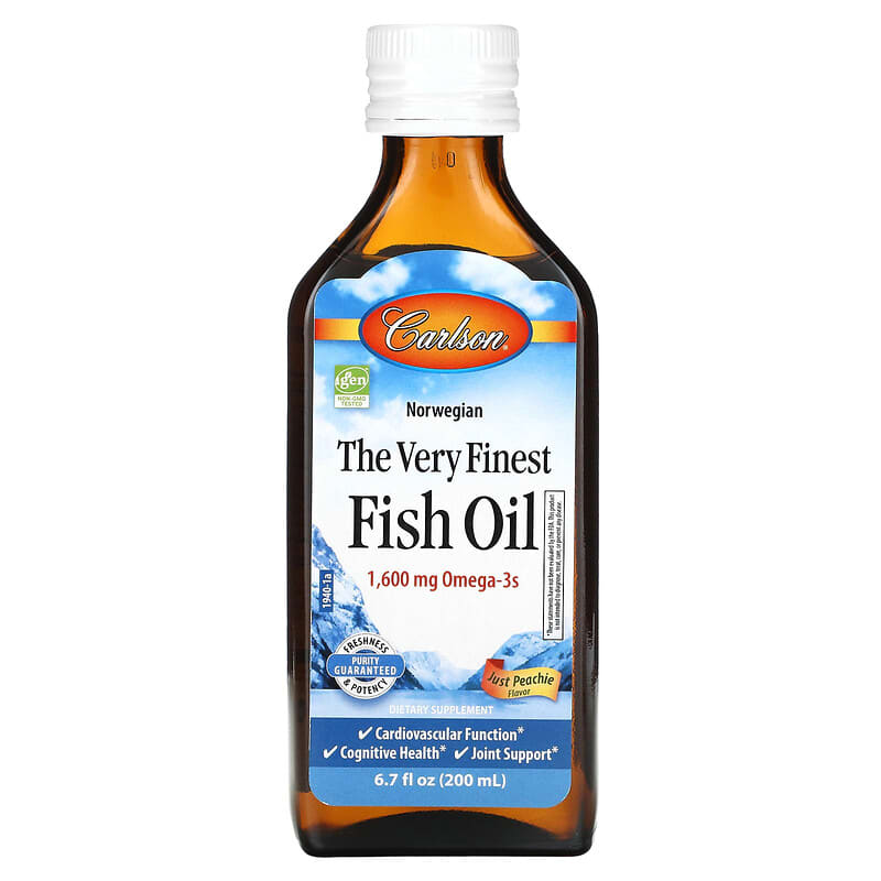 Carlson The Very Finest Fish Oil Just Peachie 1.600 mg 6.7 fl oz (200 ml) 8 Thực phẩm chức năng Carlson The Very Finest Fish Oil Just Peachie 1.600 mg 6.7 fl oz (200 ml) 088395194009