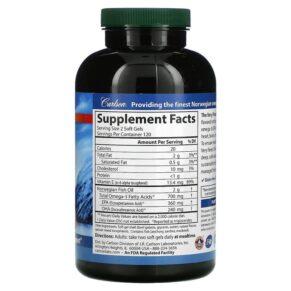 Thực phẩm bổ sung Carlson The Very Finest Fish Oil Natural Lemon 350 mg 240 Soft Gels 088395016325