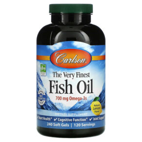 Thực phẩm chức năng Carlson The Very Finest Fish Oil Natural Lemon 350 mg 240 Soft Gels 088395016325