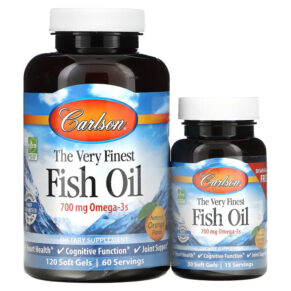 Thực phẩm chức năng Carlson The Very Finest Fish Oil Natural Orange 350 mg 120 + 30 Free Soft Gels 088395016448