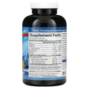 Thực phẩm bổ sung Carlson The Very Finest Fish Oil Natural Orange 350 mg 240 Soft Gels 088395016424