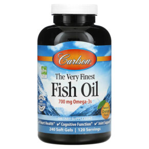 Thực phẩm chức năng Carlson The Very Finest Fish Oil Natural Orange 350 mg 240 Soft Gels 088395016424