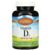 Thực phẩm chức năng Carlson Vitamin D3 25 mcg (1.000 IU) 250 Soft Gels 088395014529