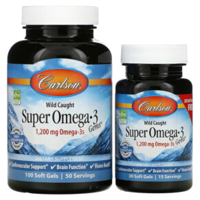 Thực phẩm chức năng Carlson Wild Caught Super Omega-3 Gems 600 mg 100 + 30 Soft Gels 088395015243