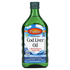 Thực phẩm chức năng Carlson Wild Norwegian Cod Liver Oil 16.9 fl oz (500 ml) 088395013225