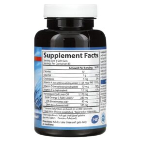 Thực phẩm bổ sung Carlson Wild Norwegian Cod Liver Oil Minis 250 Mini Soft Gels 088395013126