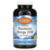 Thực phẩm chức năng Carlson Wild Norwegian Maximum Omega 2000 Natural Lemon 1.000 mg 180 Soft Gels 088395172205