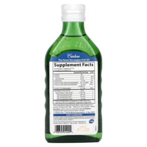 Thực phẩm bổ sung Carlson Wild Norwegian Super D Omega-3 Natural Lemon 8.4 fl oz (250 ml) 088395014024