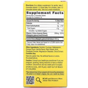 Thực phẩm bổ sung Catalo Naturals Chewable Vitamin C Orange Pineapple 100 mg 60 Chewable Tablets 810399027652