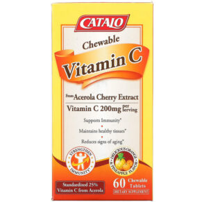 Thực phẩm chức năng Catalo Naturals Chewable Vitamin C Orange Pineapple 100 mg 60 Chewable Tablets 810399027652