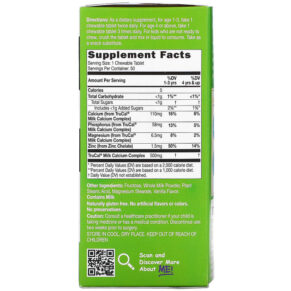 Thực phẩm bổ sung Catalo Naturals Children's Milk Calcium Formula Vanilla 50 Chewable Tablets 810399025757
