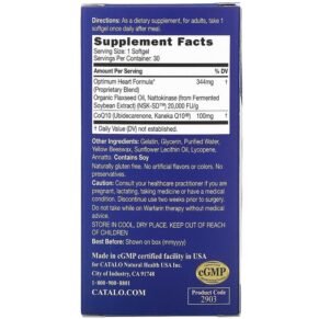 Thực phẩm bổ sung Catalo Naturals Extra CoQ10 Heart Formula with Nattokinase & Flaxseed Oil 30 Softgels 810399026082