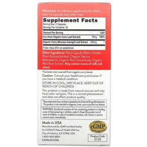 Thực phẩm bổ sung Catalo Naturals Women's Iron 60 Vegetarian Capsules 810399027584