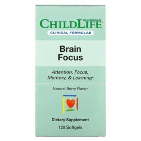 Thực phẩm chức năng Childlife Clinicals Brain Focus Natural Berry 120 Softgels 850005307037