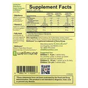 Thực phẩm bổ sung ChildLife Essentials Elderberry Super-Immune SoftMelts Natural Berry 27 Tablets 608274110007