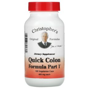Thực phẩm chức năng Christopher's Original Formulas Quick Colon Formula Part 1 485 mg 100 Vegetarian Caps 084783891369