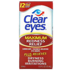 Thực phẩm chức năng Clear Eyes Maximum Redness Relief Lubricant/Redness Reliever Eye Drops 0.5 fl oz (15 ml) 678112665778