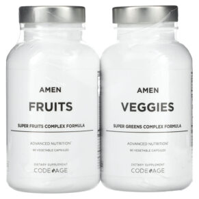 Thực phẩm chức năng Codeage Amen Fruits & Veggies 2 Bottles 180 Vegetable Capsules 850043333395