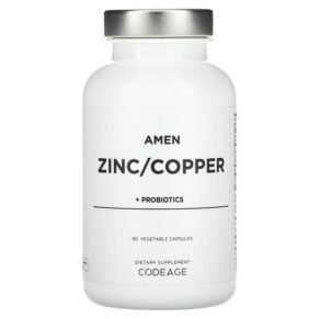 Thực phẩm chức năng Codeage Amen Zinc/Copper + Probiotics 90 Vegetable Capsules 853919008700