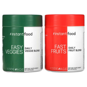 Thực phẩm chức năng Codeage Easy Veggies Daily Veggie Blend / Fast Fruits Daily Fruit Blend 2 Bottles 90 Capsules Each 850026121810