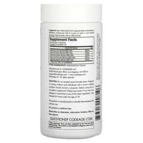 Thực phẩm bổ sung Codeage Grass-Fed Beef Organs Pasture-Raised 180 Capsules 853919008106