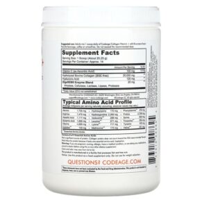 Thực phẩm bổ sung Codeage Hydrolyzed Collagen Peptides+ Powder Unflavored 9.98 oz (283 g) 853919008625