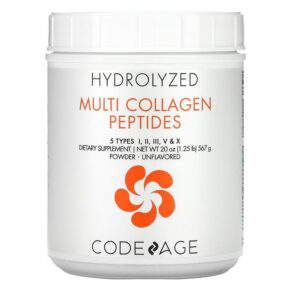 Thực phẩm chức năng Codeage Hydrolyzed Multi Collagen Peptides 5 Types I II III V X Powder Unflavored 20 oz (567 g) 853919008021