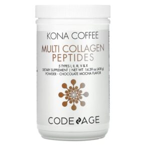 Thực phẩm chức năng Codeage Kona Coffee Multi Collagen Peptides 5 Types I II III V X Chocolate Mocha 14.39 oz (408 g) 853919008359