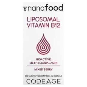 Thực phẩm chức năng Codeage Liposomal Vitamin B12 Mixed Berry 2 fl oz (59.2 ml) 850043333432