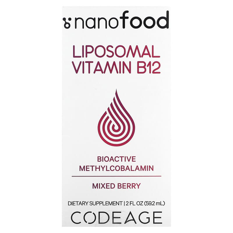 Codeage Liposomal Vitamin B12 Mixed Berry 2 fl oz (59.2 ml) 8 Thực phẩm chức năng Codeage Liposomal Vitamin B12 Mixed Berry 2 fl oz (59.2 ml) 850043333432