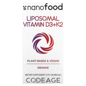 Thực phẩm chức năng Codeage Liposomal Vitamin D3+K2 Orange 2 fl oz (59.2 ml) 850043333425
