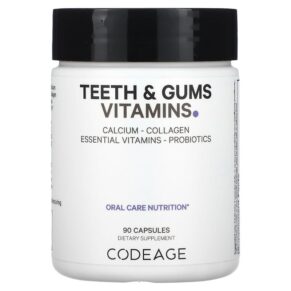 Thực phẩm chức năng Codeage Teeth & Gums Vitamins Oral Care Nutrition 90 Capsules 853919008489