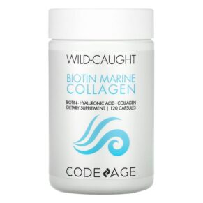 Thực phẩm chức năng Codeage Wild Caught Biotin Marine Collagen Hyaluronic Acid 120 Capsules 853919008571