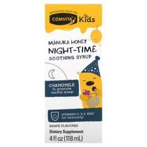 Thực phẩm chức năng Comvita Kids Manuka Honey Night-Time Soothing Syrup Grape 4 fl oz (118 ml) 658196000016