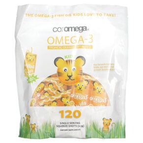 Thực phẩm chức năng Coromega Kids Omega-3 Tropical Orange + Vitamin D 120 Single Serving Squeeze Shots 2.5 g Each 689269455525