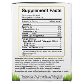 Thực phẩm bổ sung Coromega Kids Omega-3 Tropical Orange + Vitamin D 30 Single Serving Packets (2.5 g) 689269452425