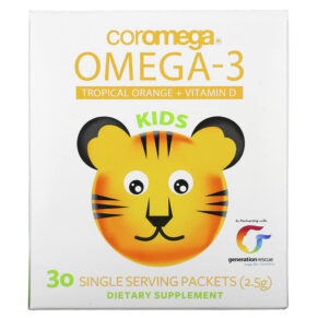 Thực phẩm chức năng Coromega Kids Omega-3 Tropical Orange + Vitamin D 30 Single Serving Packets (2.5 g) 689269452425