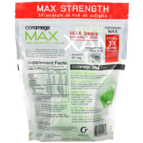 Thực phẩm bổ sung Coromega Max High Concentrate Omega-3 Fish Oil Coconut Bliss 90 Squeeze Shots 2.5 g Each 689269455761