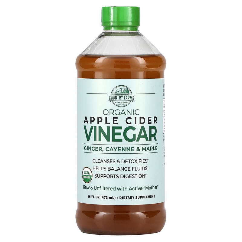Country Farms Organic Apple Cider Vinegar with Ginger Cayenne & Maple 16 fl oz (473 ml) 8 Thực phẩm chức năng Country Farms Organic Apple Cider Vinegar with Ginger Cayenne & Maple 16 fl oz (473 ml) 035046098513