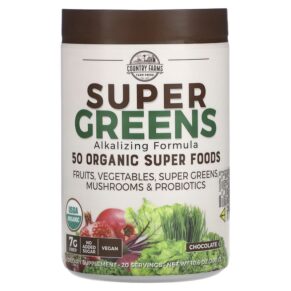 Thực phẩm chức năng Country Farms Super Greens Alkalizing Formula Chocolate 10.6 oz (300 g) 035046098803