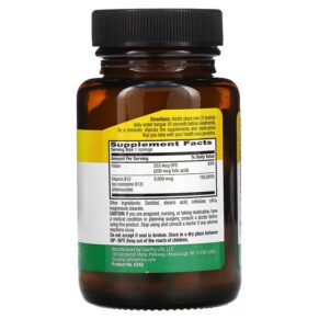 Country Life Active B12 Dibencozide with Folic Acid 3.000 mcg 60 Lozenges 3 Thực phẩm bổ sung Country Life Active B12 Dibencozide with Folic Acid 3.000 mcg 60 Lozenges 015794062424