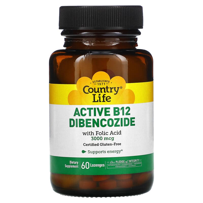 Country Life Active B12 Dibencozide with Folic Acid 3.000 mcg 60 Lozenges 8 Thực phẩm chức năng Country Life Active B12 Dibencozide with Folic Acid 3.000 mcg 60 Lozenges 015794062424