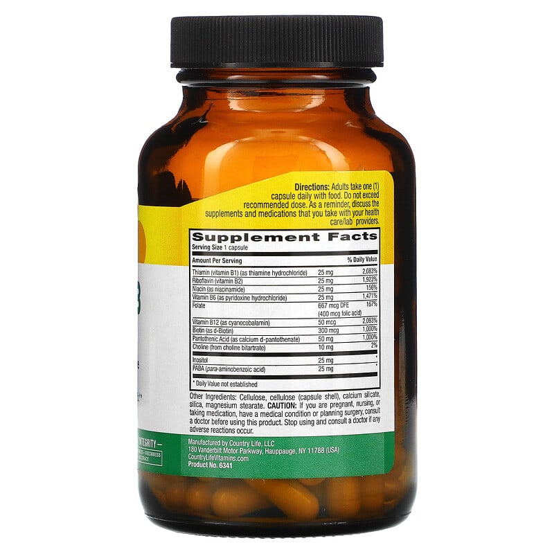Country Life Basic-B Caps 90 Vegan Capsules 2 Thực phẩm bổ sung Country Life Basic-B Caps 90 Vegan Capsules 015794063414