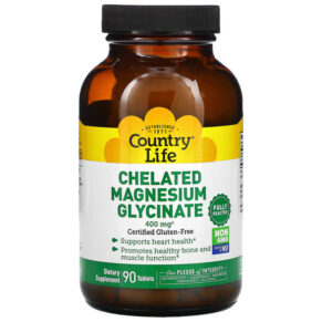 Thực phẩm chức năng Country Life Chelated Magnesium Glycinate 133 mg 90 Tablets 015794026808