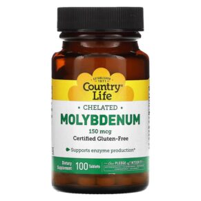 Thực phẩm chức năng Country Life Chelated Molybdenum 150 mcg 100 Tablets 015794029656