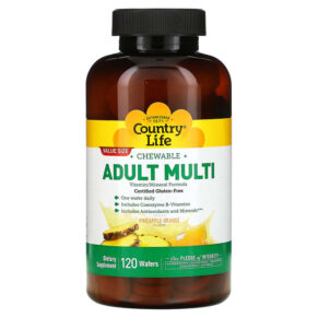 Thực phẩm chức năng Country Life Chewable Adult Multi Pineapple-Orange 120 Wafers 015794080312