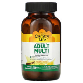 Thực phẩm chức năng Country Life Chewable Adult Multi Pineapple-Orange 60 Wafers 015794080305