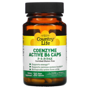 Thực phẩm chức năng Country Life Coenzyme Active B6 Caps P-5-P/PAK 30 Vegan Capsules 015794062363